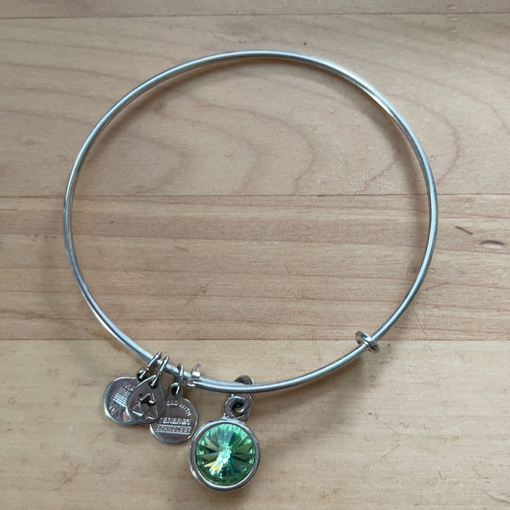 Alex and Ani bracelet August Peridot birth stone